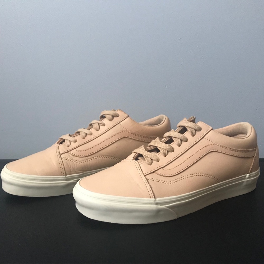 Vans Tan Leather Old Skool Shoes